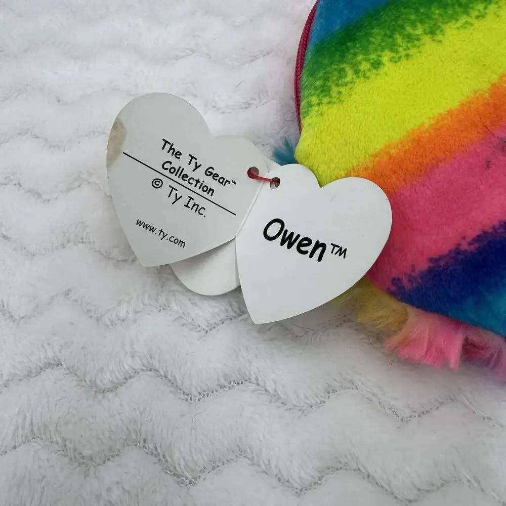 Ty Gear Owen the Owl coin Plush Purse W/ wristlet strap Stuffed Animal Bag